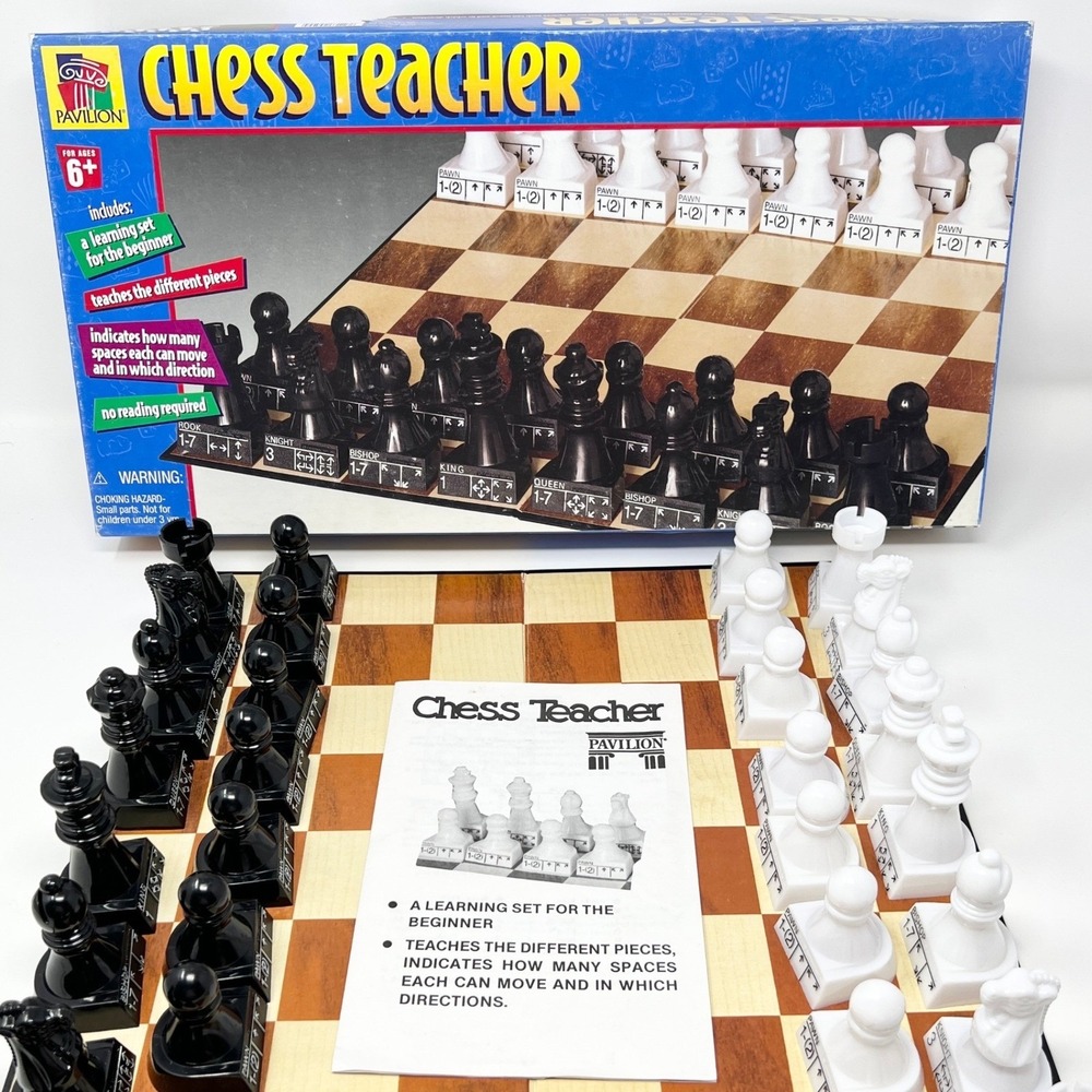 Vtg Geoffrey Pavilion Chess Teacher Board Game 1999 Toys R Us Learning